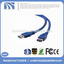 USB estándar 3.0 A macho a un cable de extensión femenino Cable USB3.0 AM a AF 5 metros 5m 16 pies 5 Gbps Velocidad 9 + 1 base